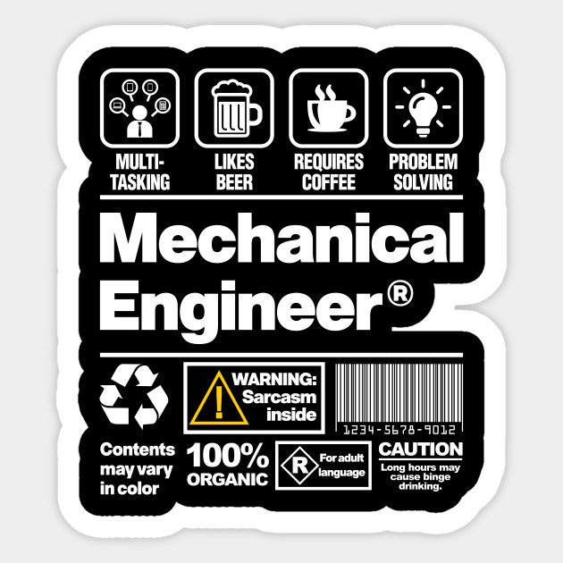 'Mechanical Engineer' Funny Mechanic Mechanic Sticker TeePublic